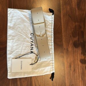 NWT Cuyana Adjustable Wide Strap - Stone